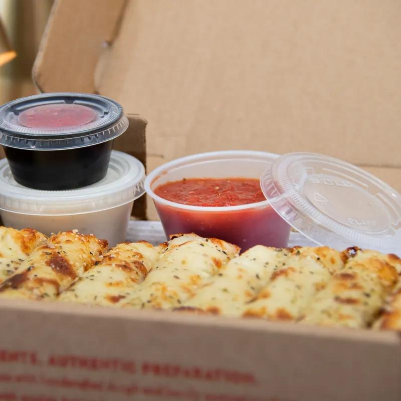 Solo® Lid 3.1X0.35 IN PP Clear For 3.25-5.5 OZ Souffle & Portion Cup 125 Count/Bag 20 Bags/Case 2500 Count/Case