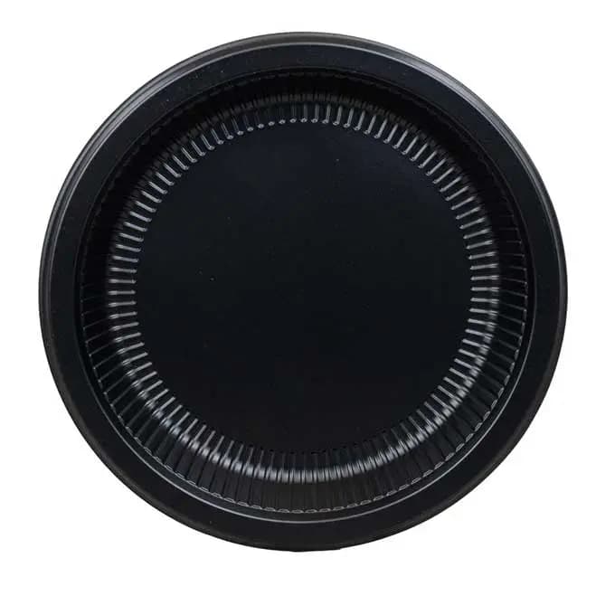 Plate 10 IN PP Black Round Ribbed 400/Case