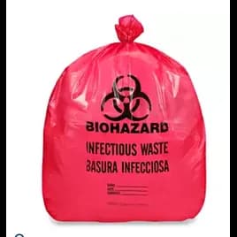 Victoria Bay Can Liner Biohazard Bag 30X43 IN 30-40 GAL Red 1.25MIL 20 Count/Roll 10 Rolls/Case