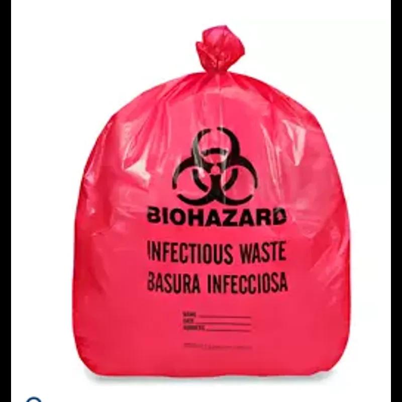 Victoria Bay Can Liner Biohazard Bag 30X43 IN 30-40 GAL Red 1.25MIL 20 Count/Roll 10 Rolls/Case