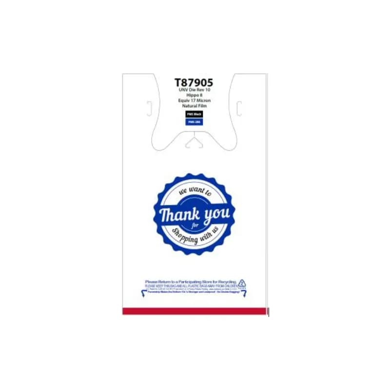 Hippo 8 Bag 12X7X20.6 IN Thank You 1704/Case