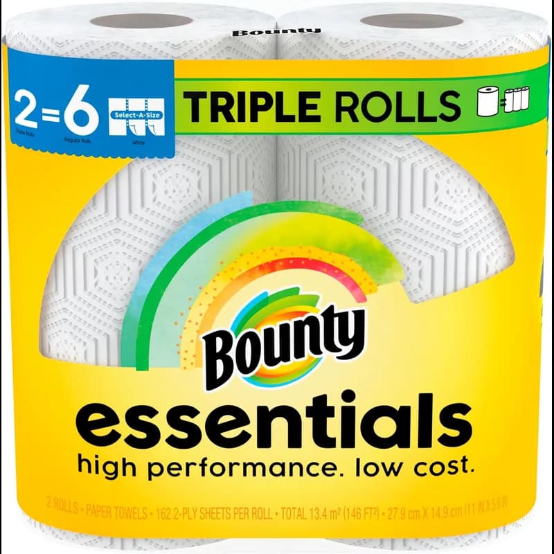 Bounty® Essentials Select A Size Household & Kitchen Roll Paper Towel White 1/Carton