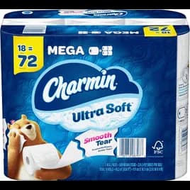 Charmin® Ultra Soft Toilet Paper & Tissue Roll 224 Sheets/Roll 18 Rolls/Case