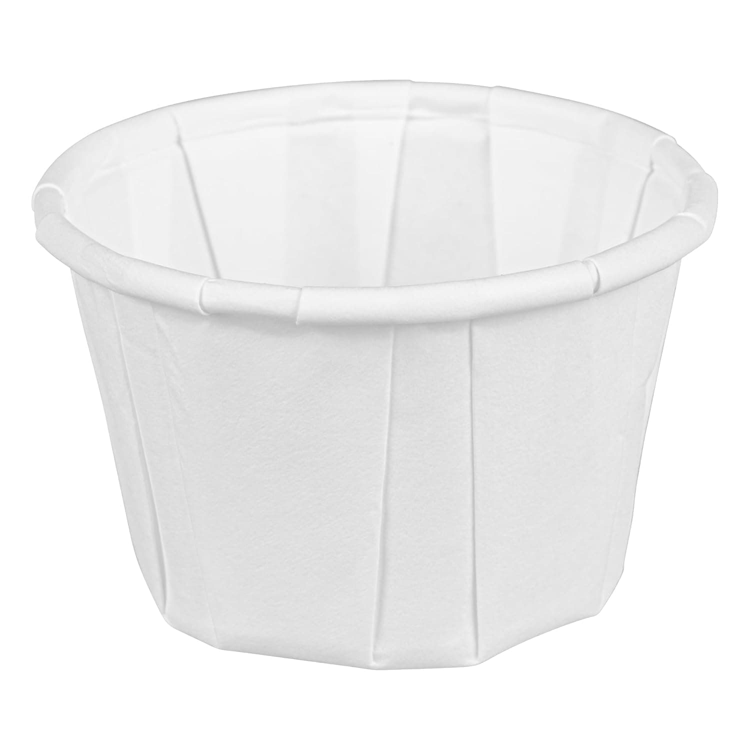 Victoria Bay Souffle & Portion Cup 0.5 OZ Paper White Pleated 250 Count/Pack 20 Packs/Case 5000 Count/Case