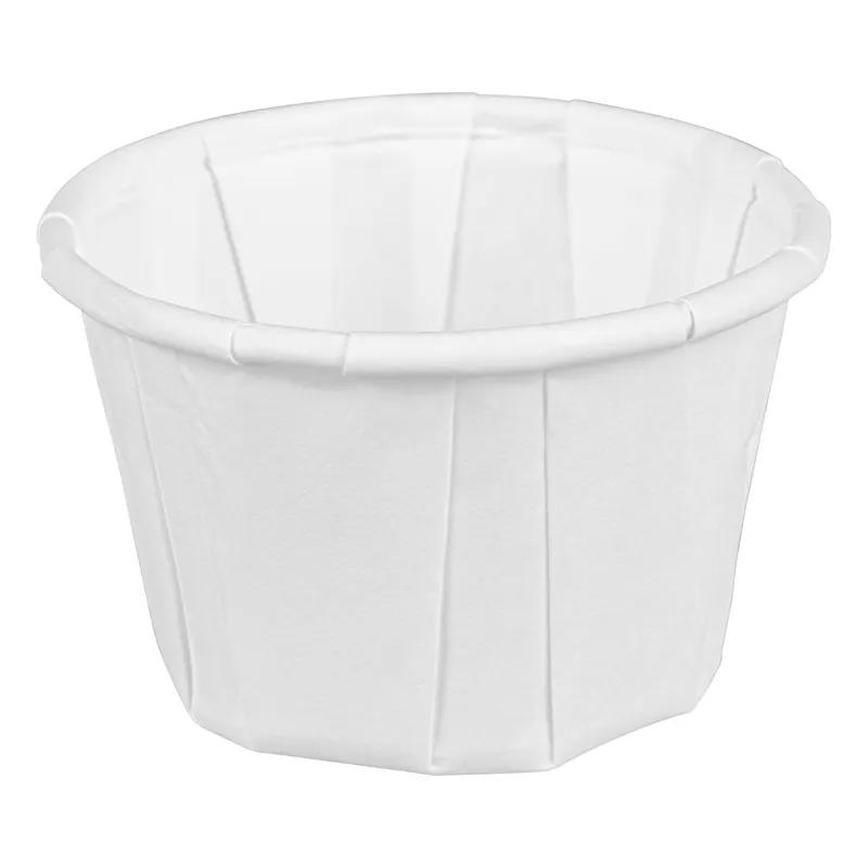Victoria Bay Souffle & Portion Cup 1 OZ Paper White Pleated 250 Count/Pack 20 Packs/Case 5000 Count/Case