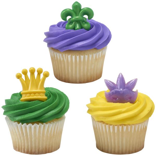 Cake & Cupcake Topper Ring Life of the Mardi Gras 144/Bag