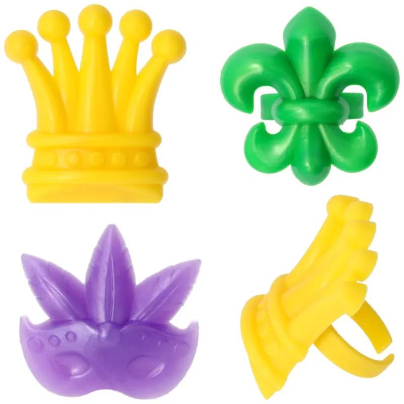 Cake & Cupcake Topper Ring Life of the Mardi Gras 144/Bag
