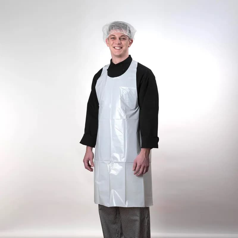 ToughGrade™ Apron 28X46 IN White LDPE Extra Long Ties 100 Count/Box 10 Box/Case