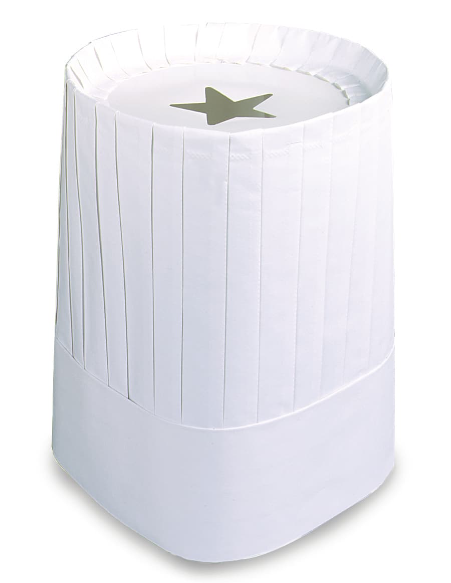 Le Classic™ Chef Hat 9 IN White Paper Pleated Fully Formed Star Air Vent 12/Case