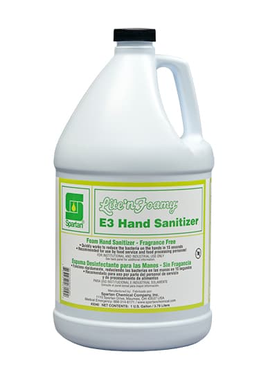 Lite'n Foamy® E3 Hand Sanitizer RTU 1 GAL Unscented Clear Alcohol Free 4/Case