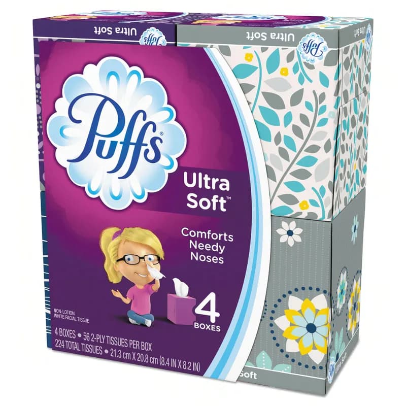 Puffs® Ultra Soft Facial Tissue 2PLY 56 Count/Box 24 Box/Case