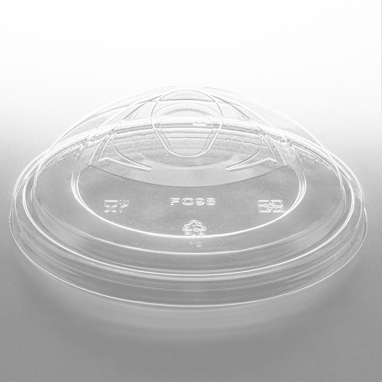 Karat Earth Lid 98MM PLA Clear Round For 12-24 OZ PET Cup Strawless Sip Through 1000/Case