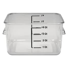 Container 8.75X8.80X4.75 IN 4 QT PC Clear Square Graduated Food Safe 1/Each