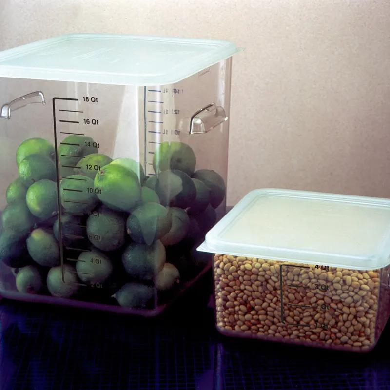 Container 8.75X8.80X4.75 IN 4 QT PC Clear Square Graduated Food Safe 1/Each