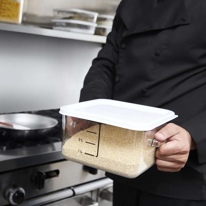 Container 8.75X8.80X4.75 IN 4 QT PC Clear Square Graduated Food Safe 1/Each