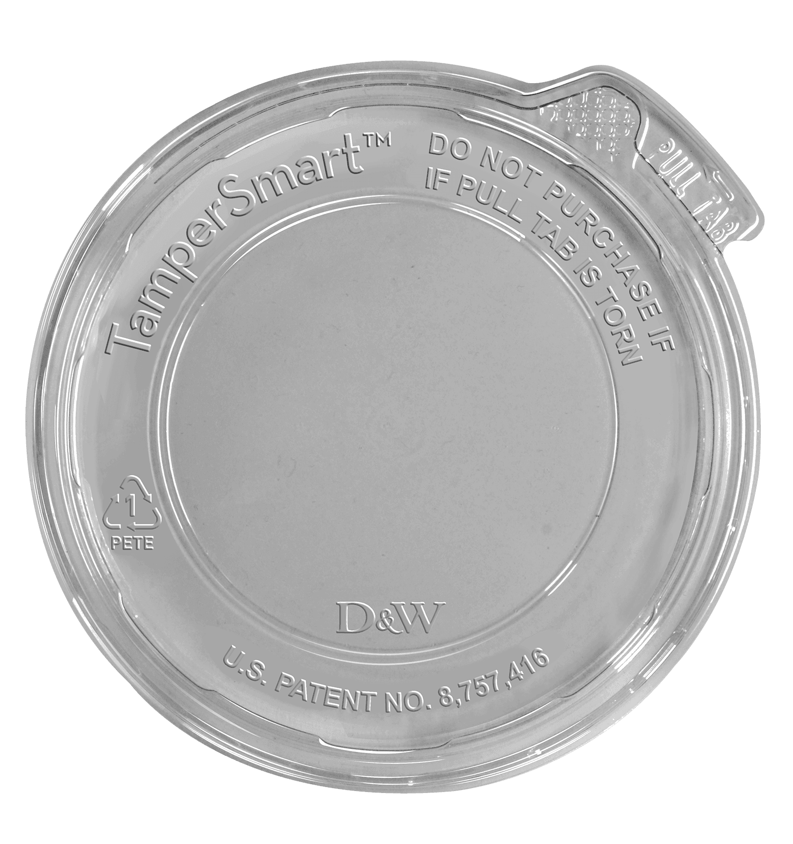 Lid PET Round For Deli Container Tamper-Evident 500/Case