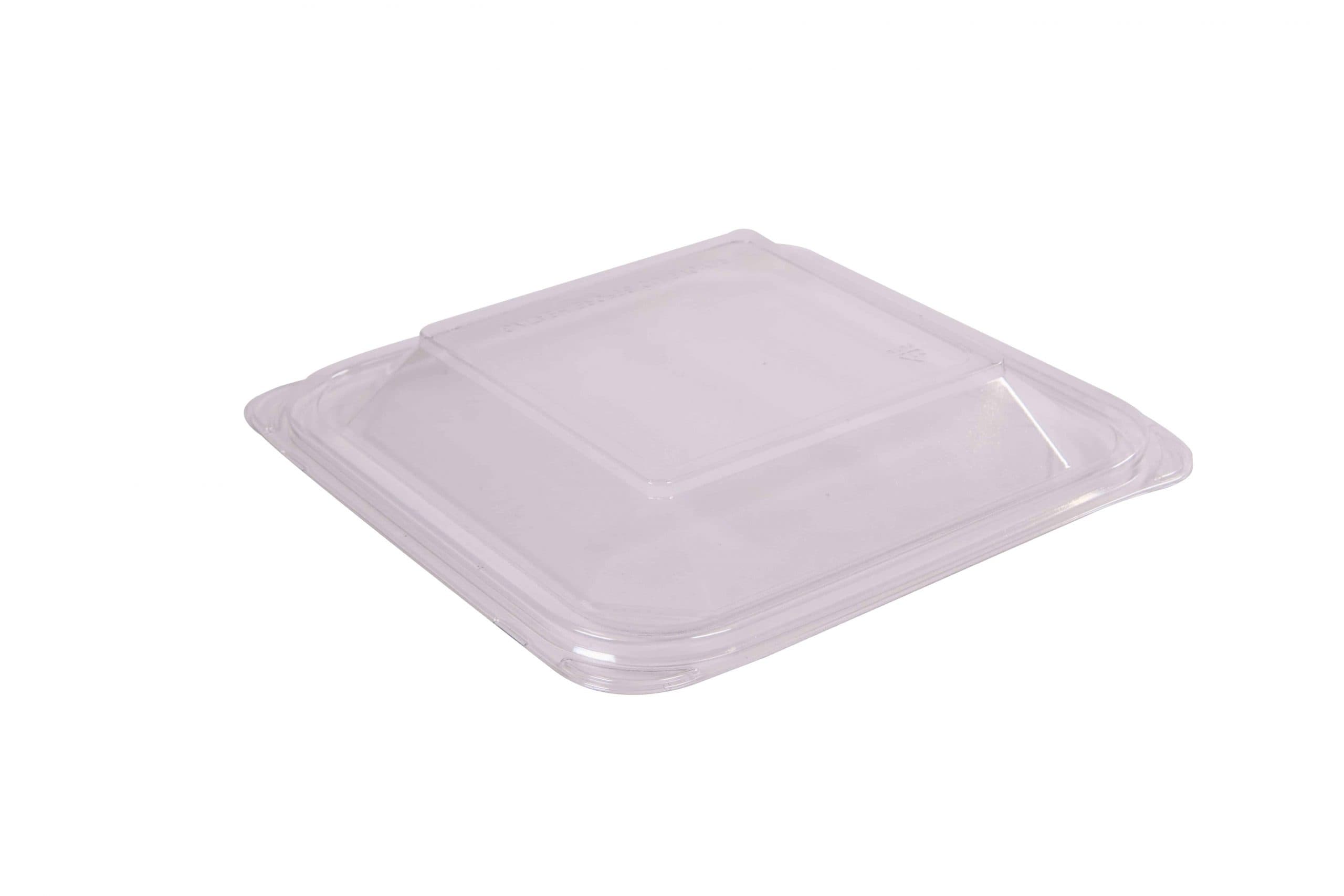 Lid Dome 8X8X1 IN 1 Compartment PET Clear Square For Container 250/Case