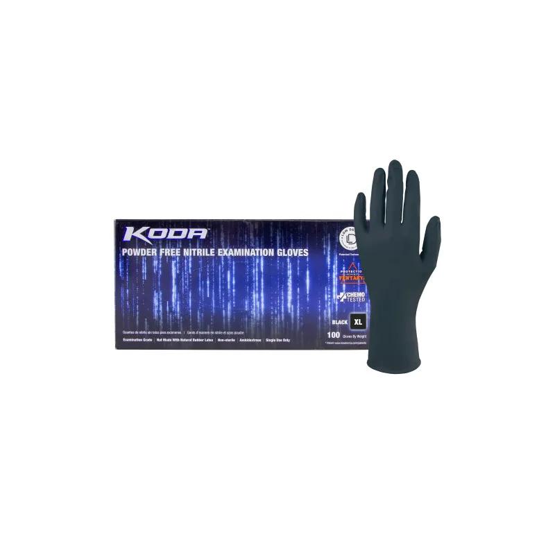 KODA® Examination Gloves XL Black Nitrile Powder-Free 100 Count/Box 10 Box/Case