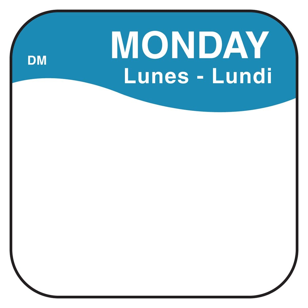 DissolveMark® Monday Label 0.75X0.75 IN Day of the Week 1000/Roll