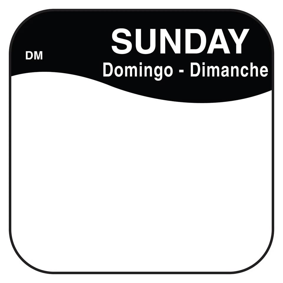 DissolveMark® Sunday Label 0.75X0.75 IN Day of the Week 1000/Roll