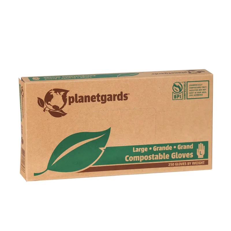 Planetgards® Gloves Large (LG) Translucent Green Powder-Free Touch Screen Compatible 250 Count/Box 4 Box/Case