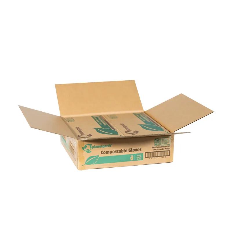 Planetgards® Gloves Large (LG) Translucent Green Powder-Free Touch Screen Compatible 250 Count/Box 4 Box/Case