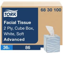 Tork F1 Facial Tissue F1 8.2X7.9 IN 4.1X7.9 IN White Single Fold Cube Box One-At-A-Time Dispensing Refill 86 Count/Box