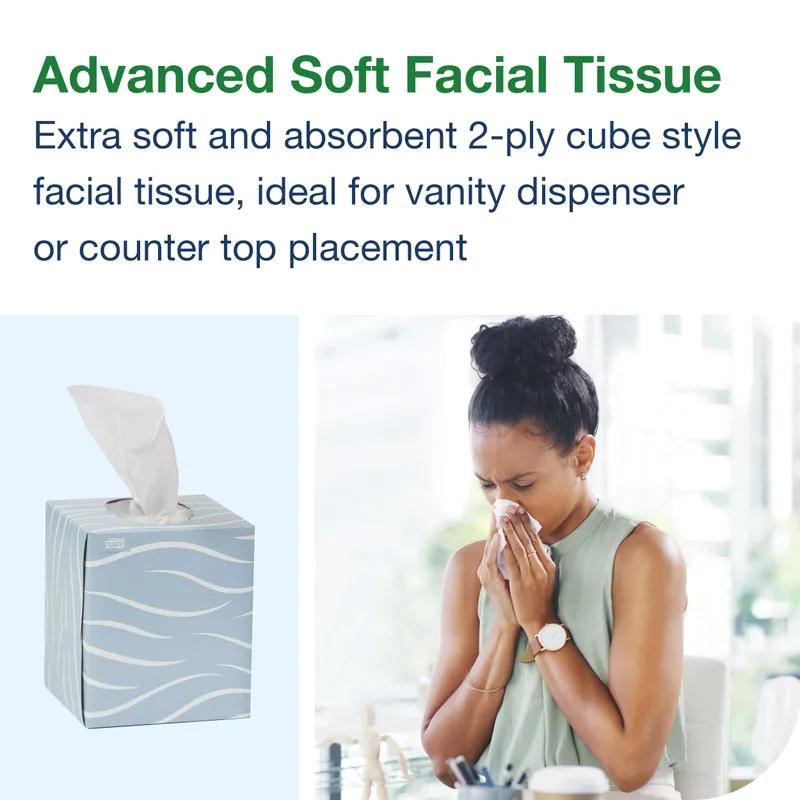 Tork F1 Facial Tissue F1 8.2X7.9 IN 4.1X7.9 IN White Single Fold Cube Box One-At-A-Time Dispensing Refill 86 Count/Box