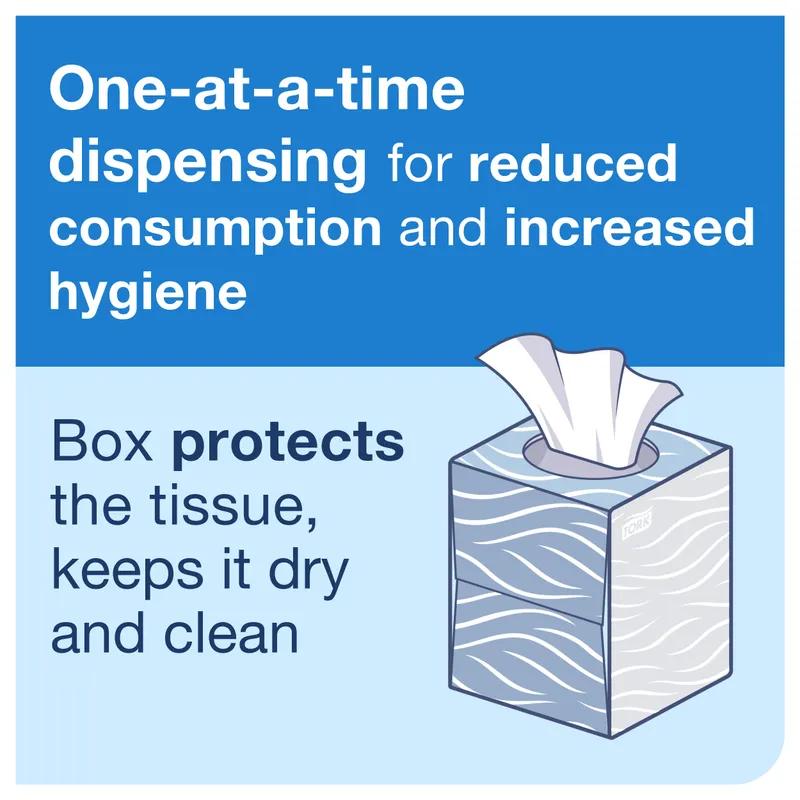 Tork F1 Facial Tissue F1 8.2X7.9 IN 4.1X7.9 IN White Single Fold Cube Box One-At-A-Time Dispensing Refill 86 Count/Box