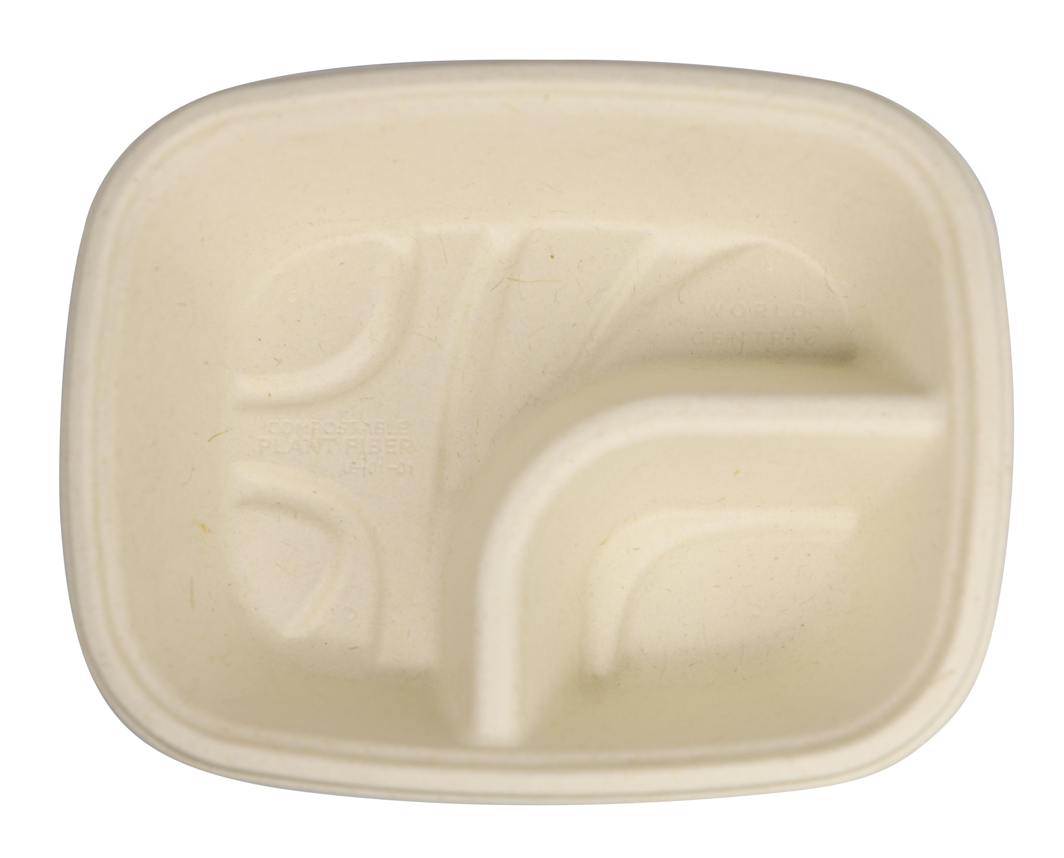 Nacho Take-Out Tray 7X5X1.5 IN 2 Compartment Pulp Fiber 600/Case