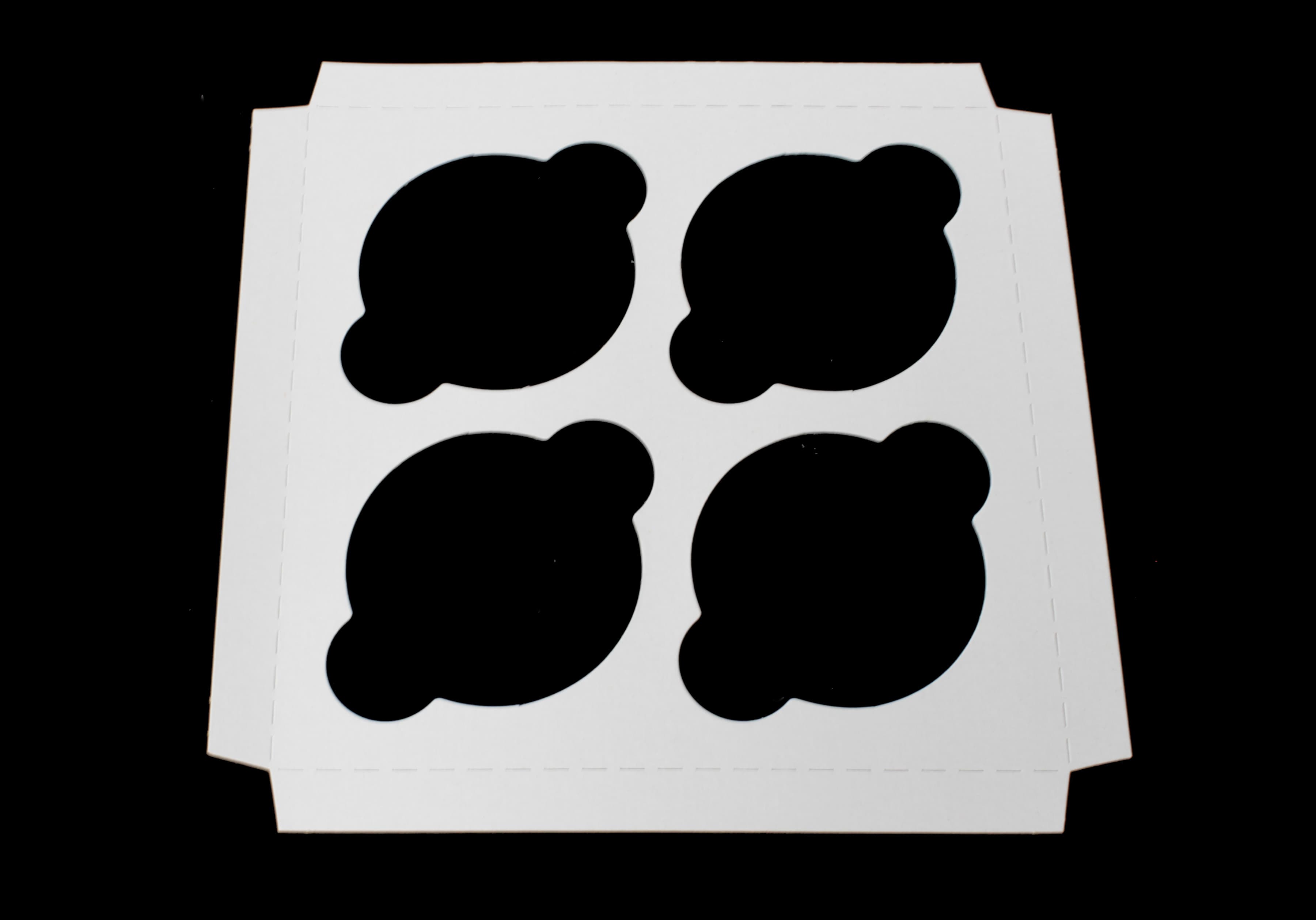 Cupcake Insert Jumbo 7.9375X7.9375X0.625 IN 4 Compartment Cardboard White Kraft 100/Case