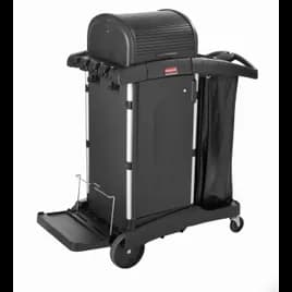 Executive Series™ Janitorial Cleaning Cart 48.25X22X53.5 IN Black Plastic Executive High Security 1/Case