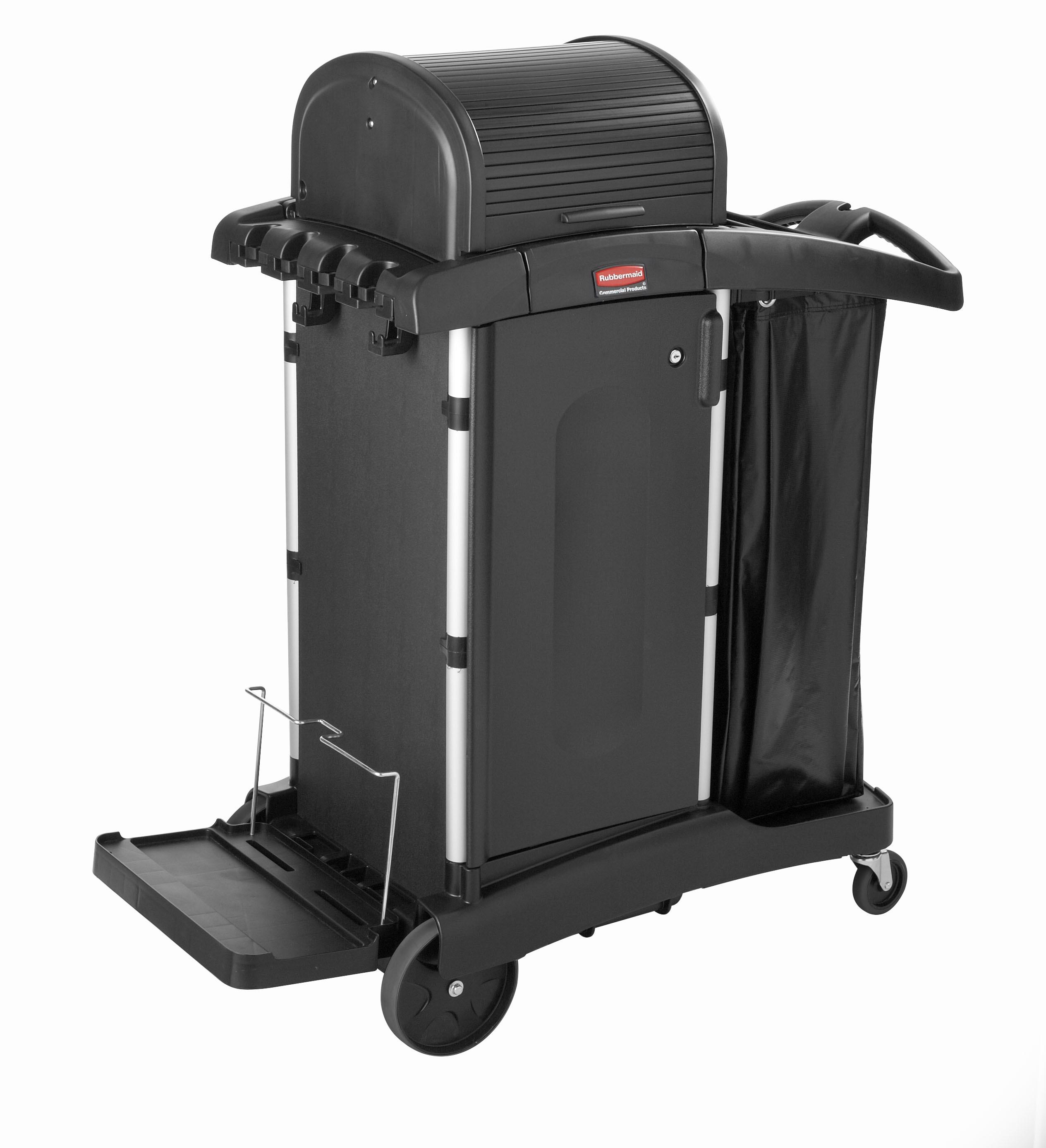 Executive Series™ Janitorial Cleaning Cart 48.25X22X53.5 IN Black Plastic Executive High Security 1/Case