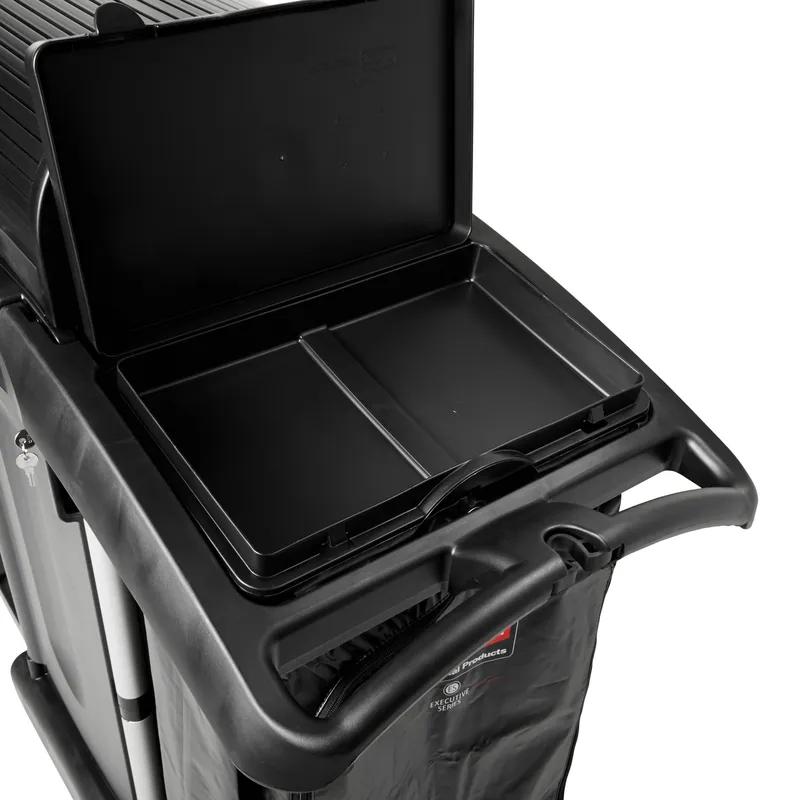Executive Series™ Janitorial Cleaning Cart 48.25X22X53.5 IN Black Plastic Executive High Security 1/Case