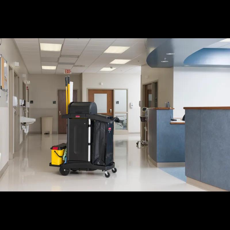 Executive Series™ Janitorial Cleaning Cart 48.25X22X53.5 IN Black Plastic Executive High Security 1/Case