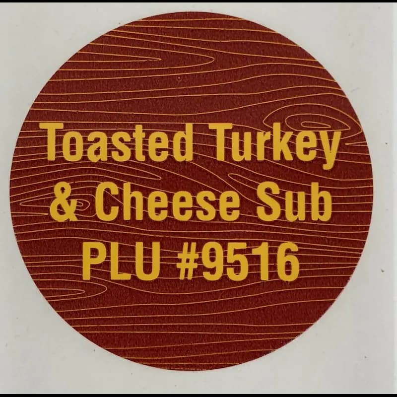 PLU 9516 Toasted Turkey & Cheese Sub Label 1/Roll