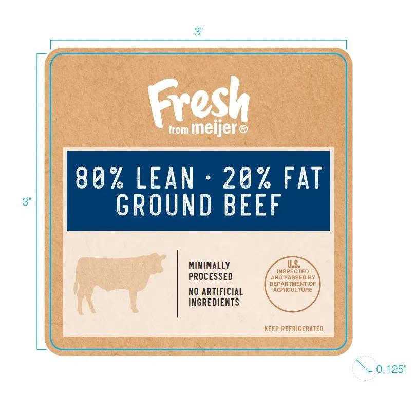 80/20 Gound Beef Label 20/Case