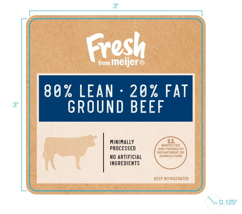 80/20 Gound Beef Label 20/Case