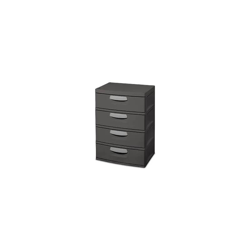 Drawer Unit Dark Gray Plastic With 4 Drawers 1/Each
