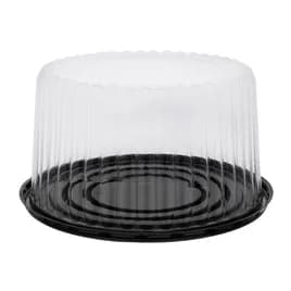 Cake Container & Lid Combo 7IN Cake 9X5 IN PET Black Clear 100/Case