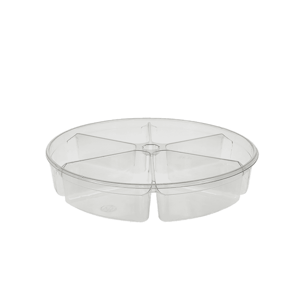 Deli Serving Tray 64 OZ 6 Compartment PET Clear Round 100/Case