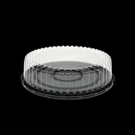 Bakery Container & Lid Combo 8X2.5 IN Black Clear Round Fluted 100/Case