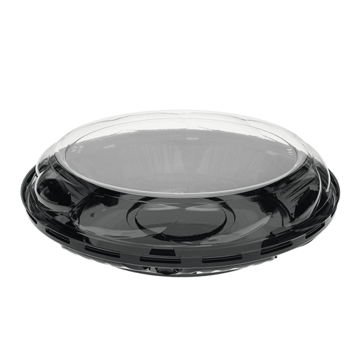 Pie Container & Lid Combo With Dome Lid 9X1.5 IN PET Black Clear Swirl 100/Case