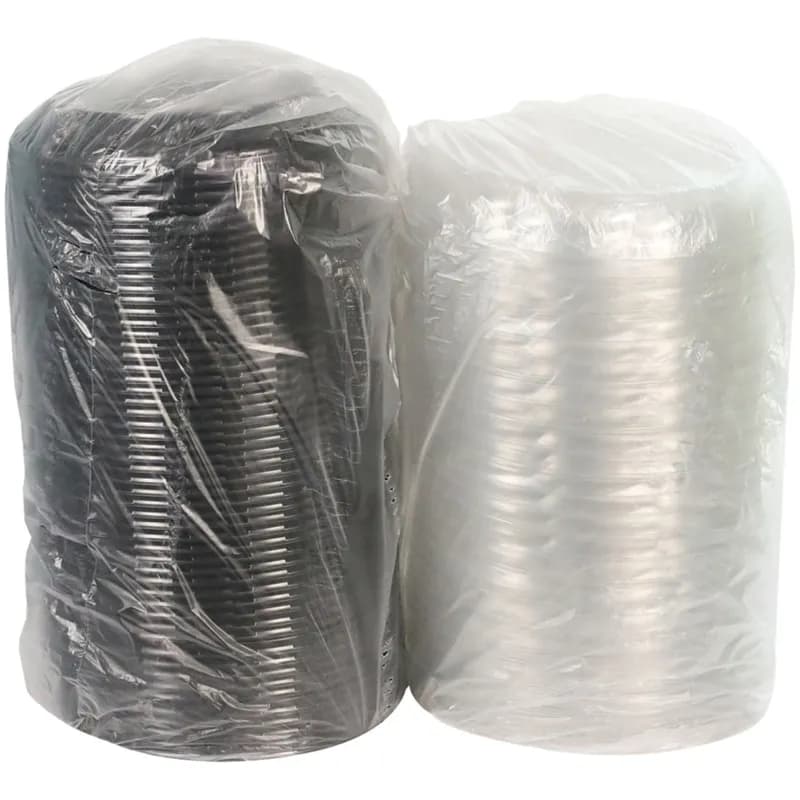 Pie Container & Lid Combo With Dome Lid 9X1.5 IN PET Black Clear Swirl 100/Case