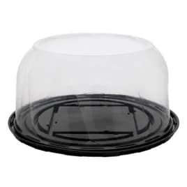 Cake Container & Lid Combo With Dome Lid 9X5.5 IN PET Black Swirl 50/Case
