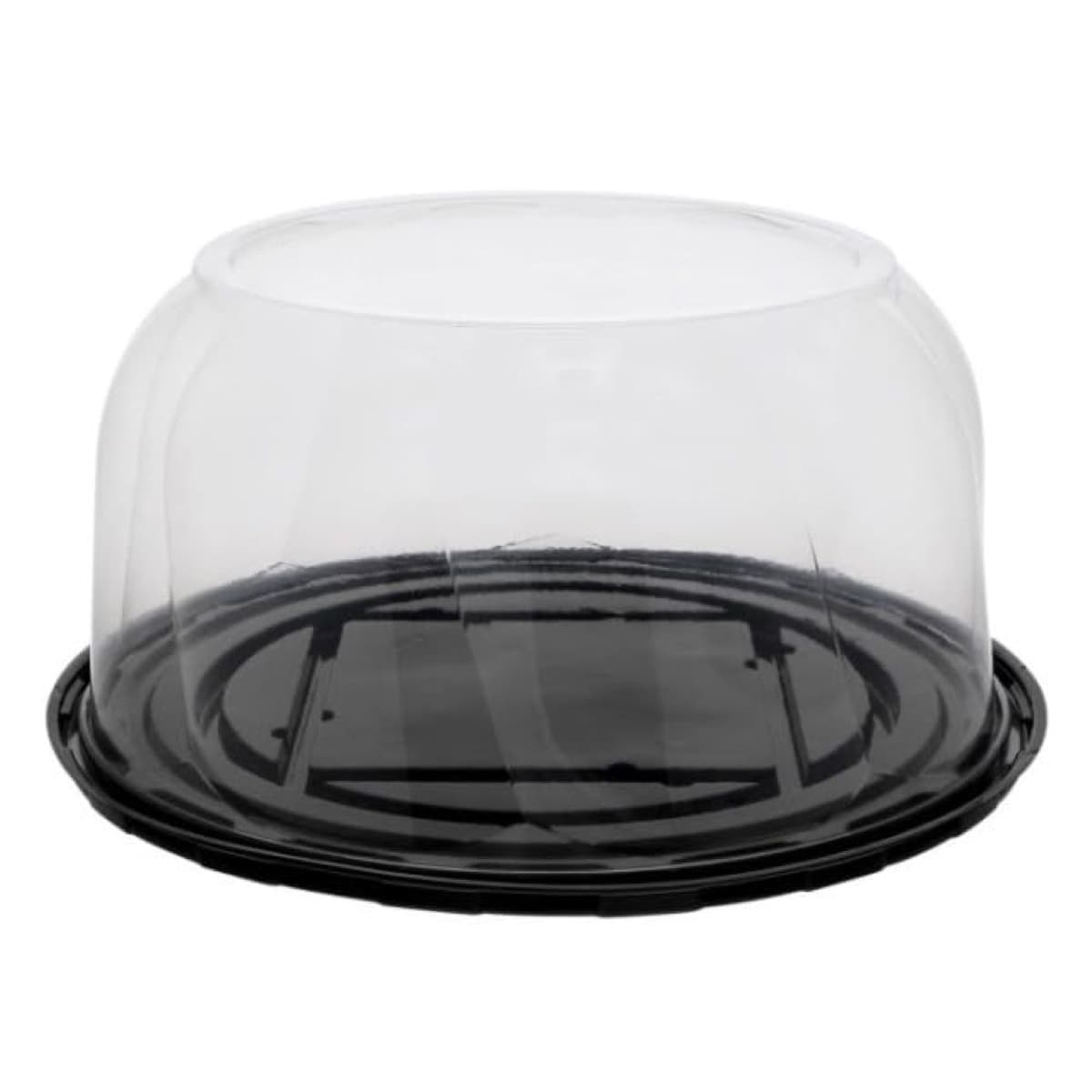 Cake Container & Lid Combo With Dome Lid 9X5.5 IN PET Black Swirl 50/Case