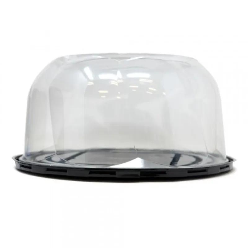 Cake Container & Lid Combo With Dome Lid 9X5.5 IN PET Black Swirl 50/Case