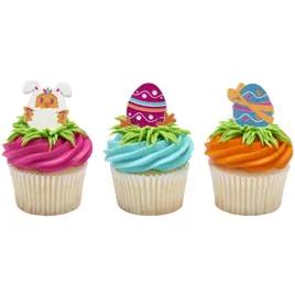 Cake & Cupcake Topper Ring Pink Foil Egg-Cited for Easter 144/Bag