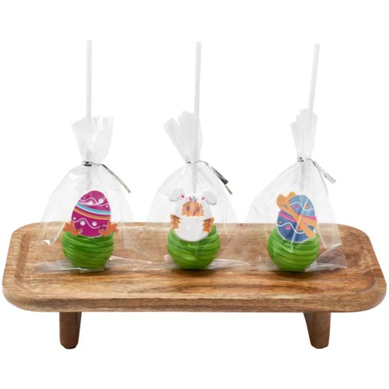 Cake & Cupcake Topper Ring Pink Foil Egg-Cited for Easter 144/Bag