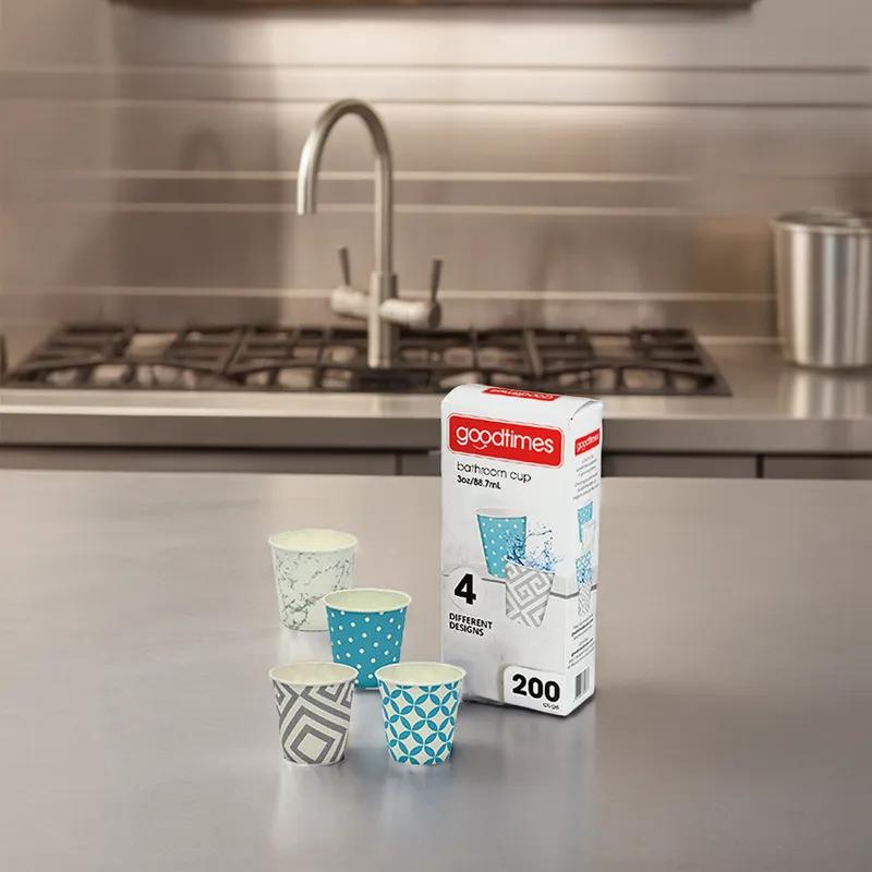 Cold Cup 3 OZ Coated Paper 4 Designs 2400/Case